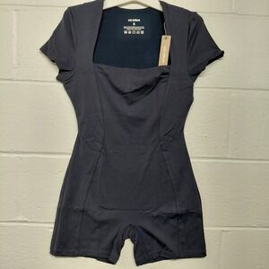 Women's Navy Short Sleeve Romper Jumpsuit